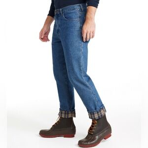 L.L. BEAN Double L Classic Fit Flannel Lined Jeans 35x29